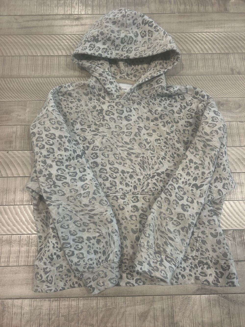 Hollister Gray Leopard Print Hoodie